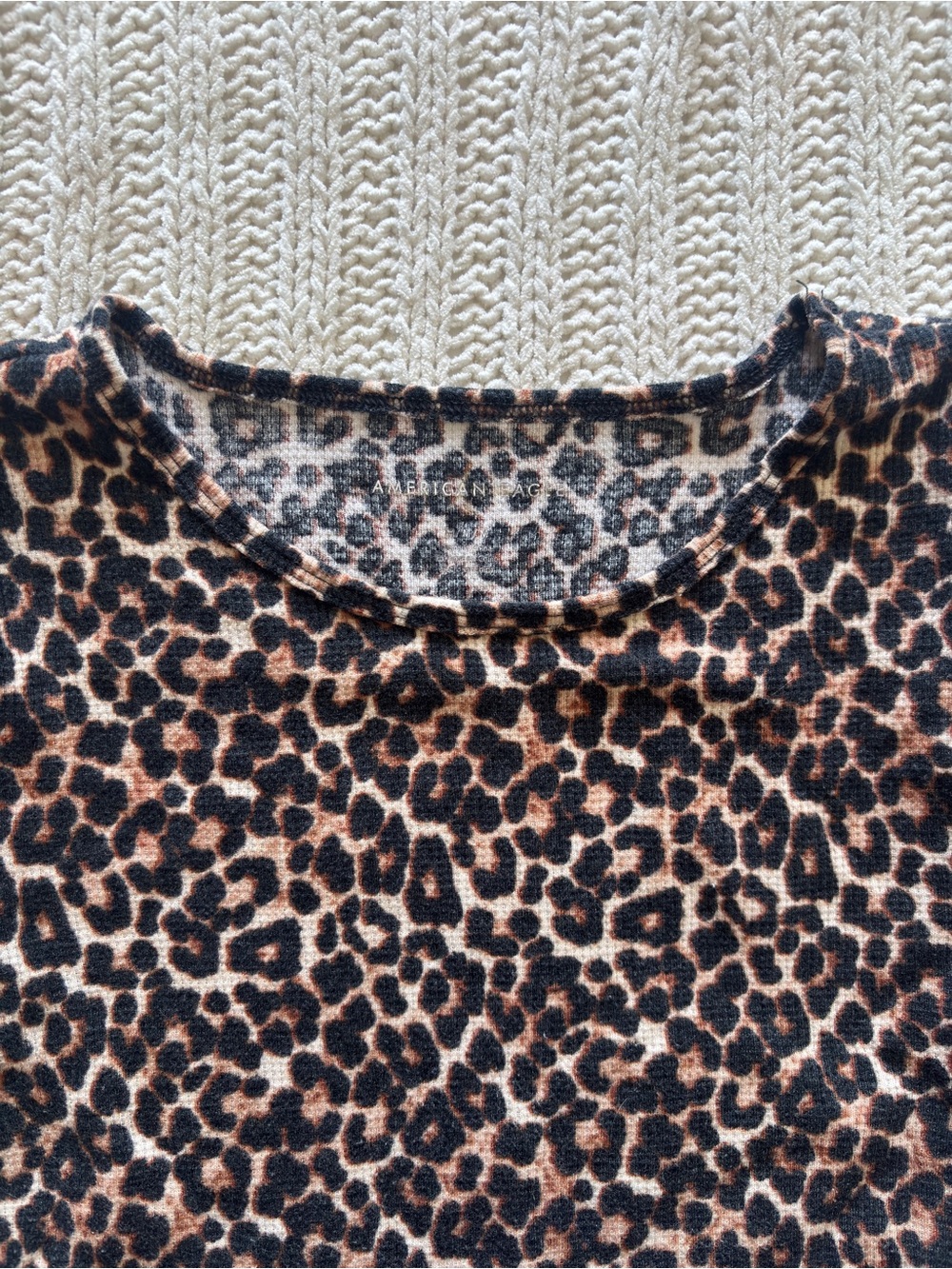 American Eagle Outfitters Leopard Print Crop Top - Brown/Black - Picture 2 of 6